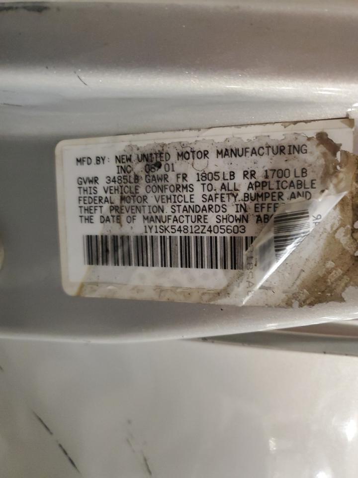 1Y1SK54812Z405603 2002 Chevrolet Geo Prizm Base