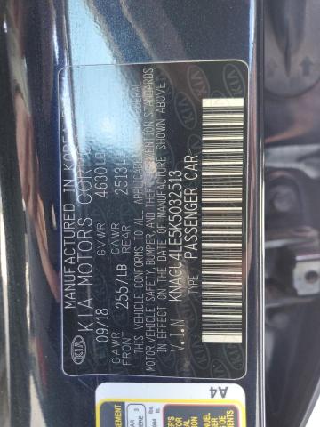 2019 Kia Optima Hybrid VIN: KNAGU4LE5K5032513 Lot: 54034014