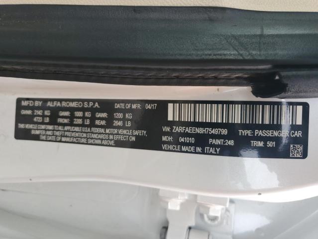 2017 Alfa Romeo Giulia Ti Q4 VIN: ZARFAEEN8H7549799 Lot: 56966914