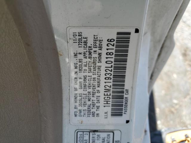1HGEM21932L018126 2002 Honda Civic Ex