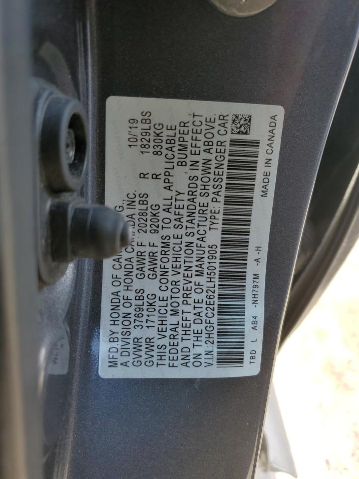 2HGFC2E62LH501905 2020 Honda Civic Lx