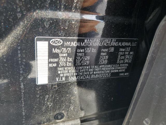 2021 Hyundai Santa Fe Limited VIN: 5NMS4DAL8MH372253 Lot: 55671864