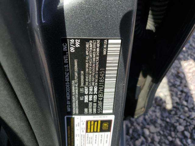 2017 Mercedes-Benz C 300 VIN: 55SWF4JB7HU185451 Lot: 56834894