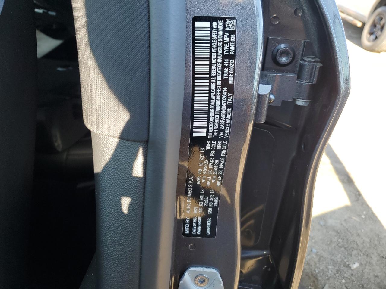 ZASPAKBN3N7D26414 2022 Alfa Romeo Stelvio Ti