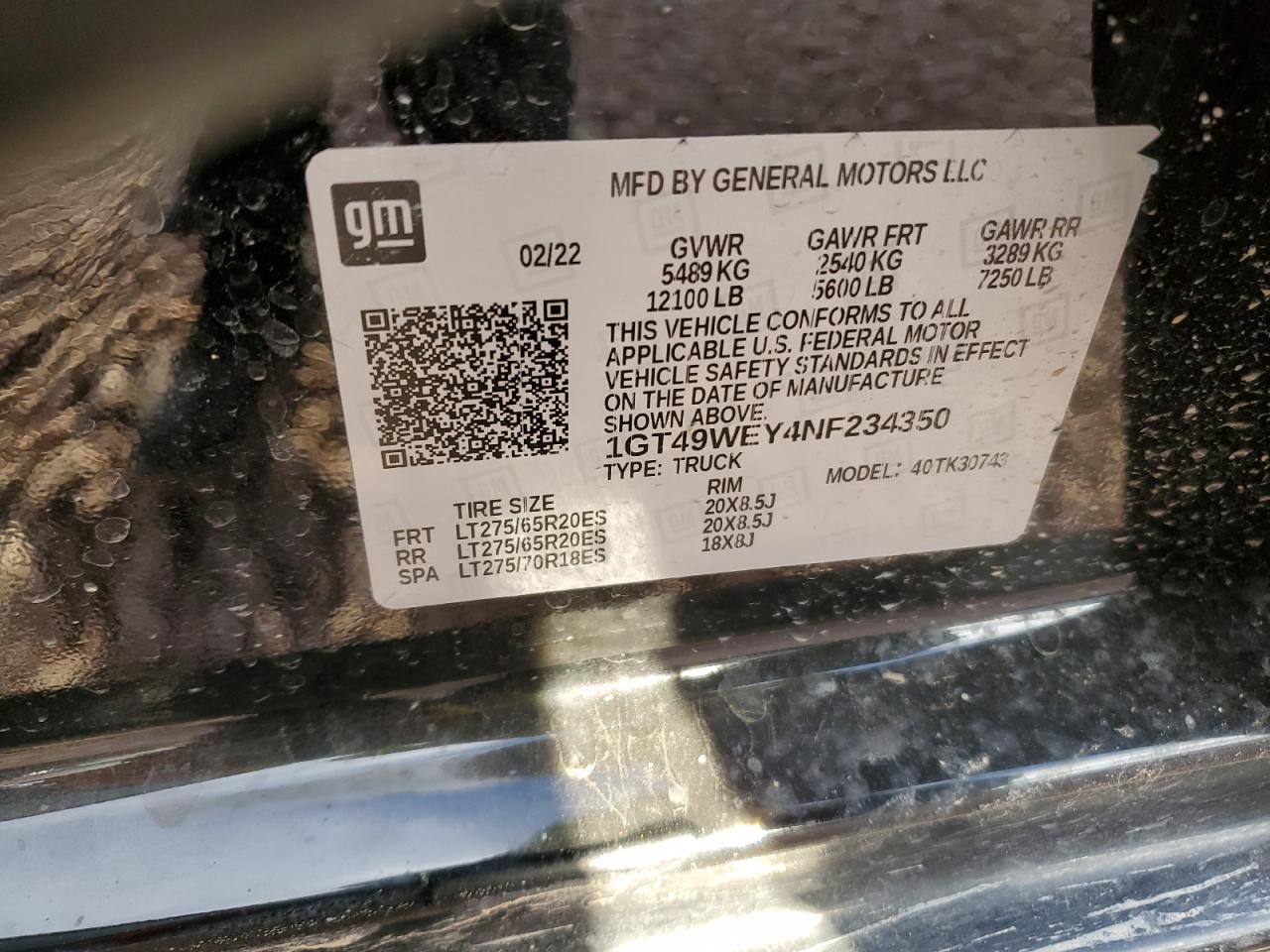 1GT49WEY4NF234350 2022 GMC Sierra K3500 Denali