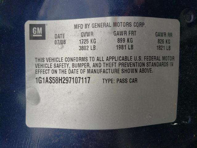 2009 Chevrolet Cobalt Ls VIN: 1G1AS58H297107117 Lot: 56588534