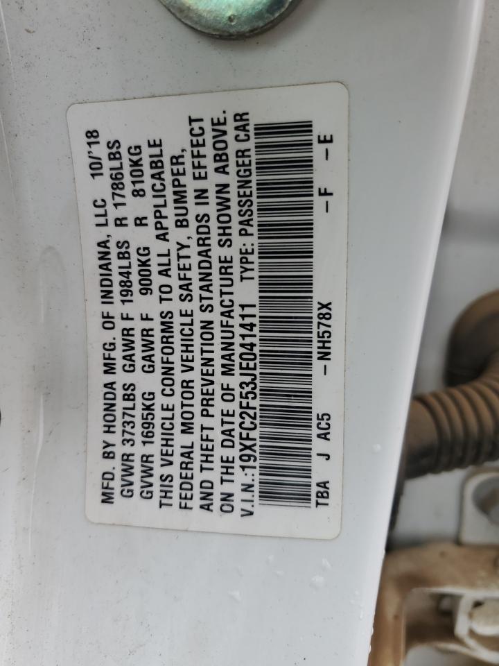 19XFC2F53JE041411 2018 Honda Civic Lx