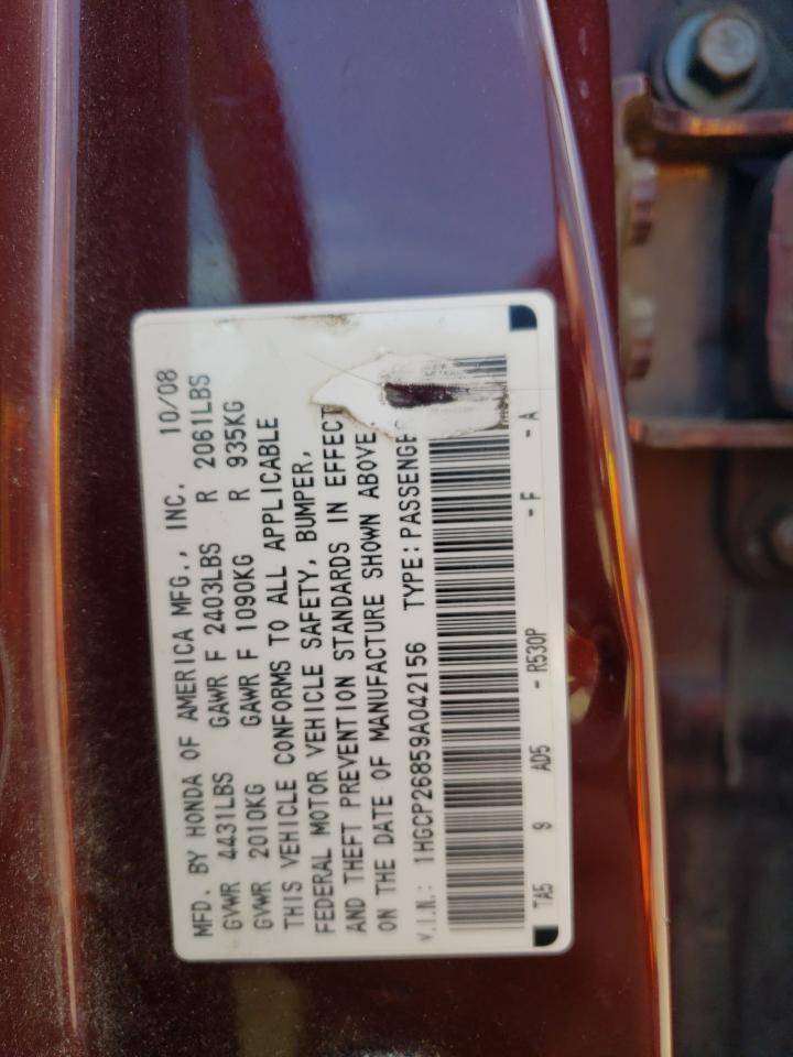 1HGCP26859A042156 2009 Honda Accord Exl