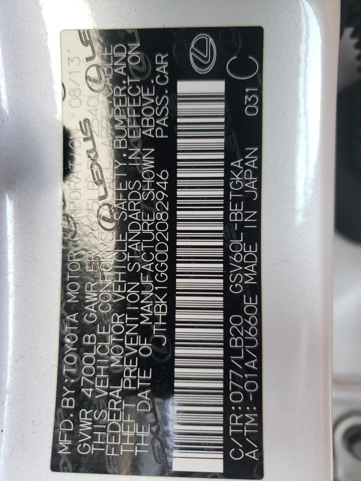 JTHBK1GG0D2082946 2013 Lexus Es 350