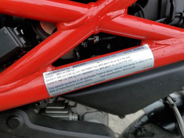 2012 DUCATI MONSTER 79 ZDM1RANNXCB056822