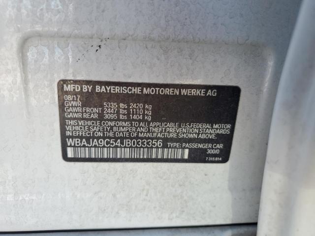 2018 BMW 530E VIN: WBAJA9C54JB033356 Lot: 56616964