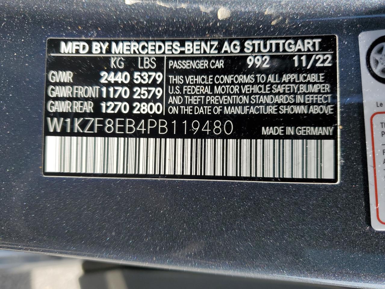 W1KZF8EB4PB119480 2023 Mercedes-Benz E 350 4Matic