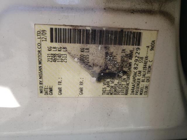 2010 Nissan Maxima S VIN: 1N4AA5AP0AC829229 Lot: 55607034