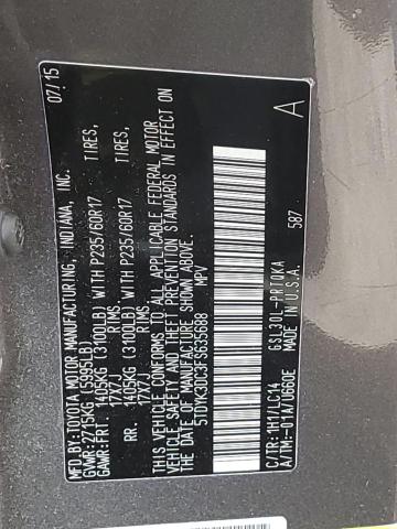 2015 Toyota Sienna Xle VIN: 5TDYK3DC3FS635688 Lot: 56634924