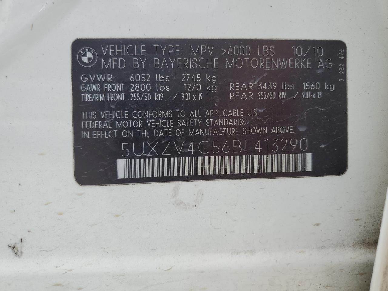 5UXZV4C56BL413290 2011 BMW X5 xDrive35I