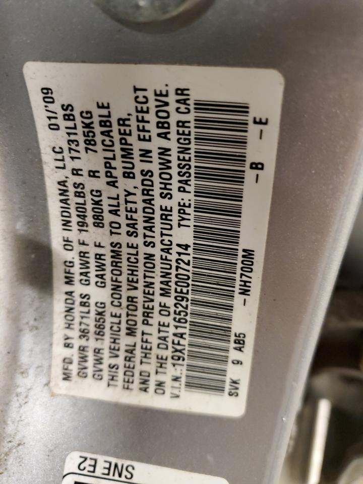 19XFA16529E007214 2009 Honda Civic Lx
