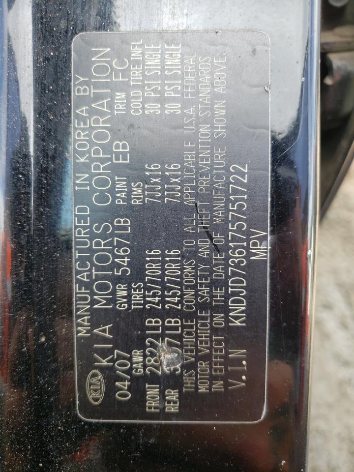 KNDJD736175751722 2007 Kia Sorento Ex