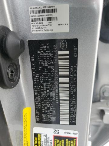 VIN 4T1B11HK0KU739510 2019 Toyota Camry, L no.12