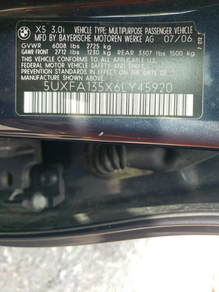 5UXFA135X6LY45920 2006 BMW X5 3.0I