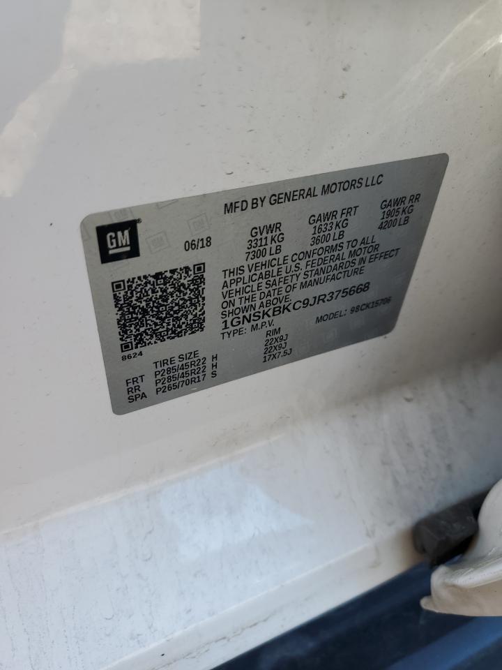 1GNSKBKC9JR375668 2018 Chevrolet Tahoe K1500 Lt