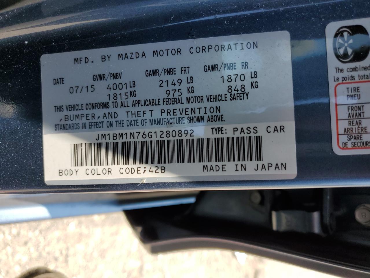 JM1BM1N76G1280892 2016 Mazda 3 Grand Touring
