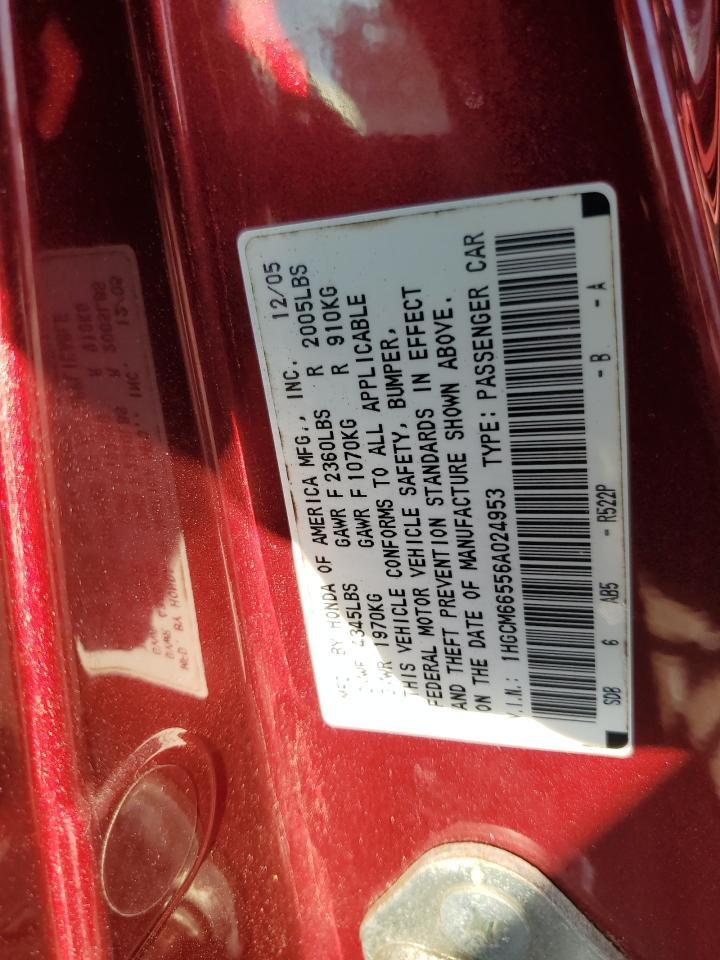 1HGCM66556A024953 2006 Honda Accord Ex