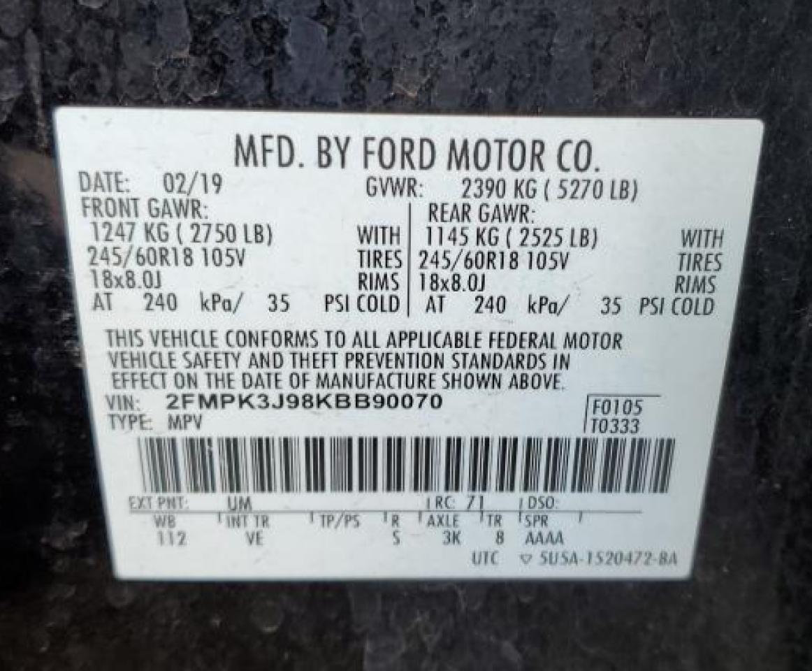 2FMPK3J98KBB90070 2019 Ford Edge Sel