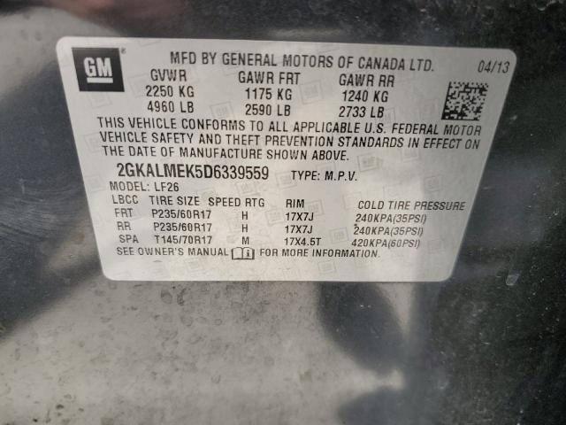 2013 GMC Terrain Sle VIN: 2GKALMEK5D6339559 Lot: 54123874