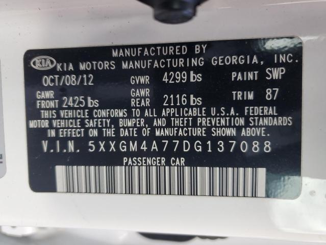 2013 Kia Optima Lx VIN: 5XXGM4A77DG137088 Lot: 54326914