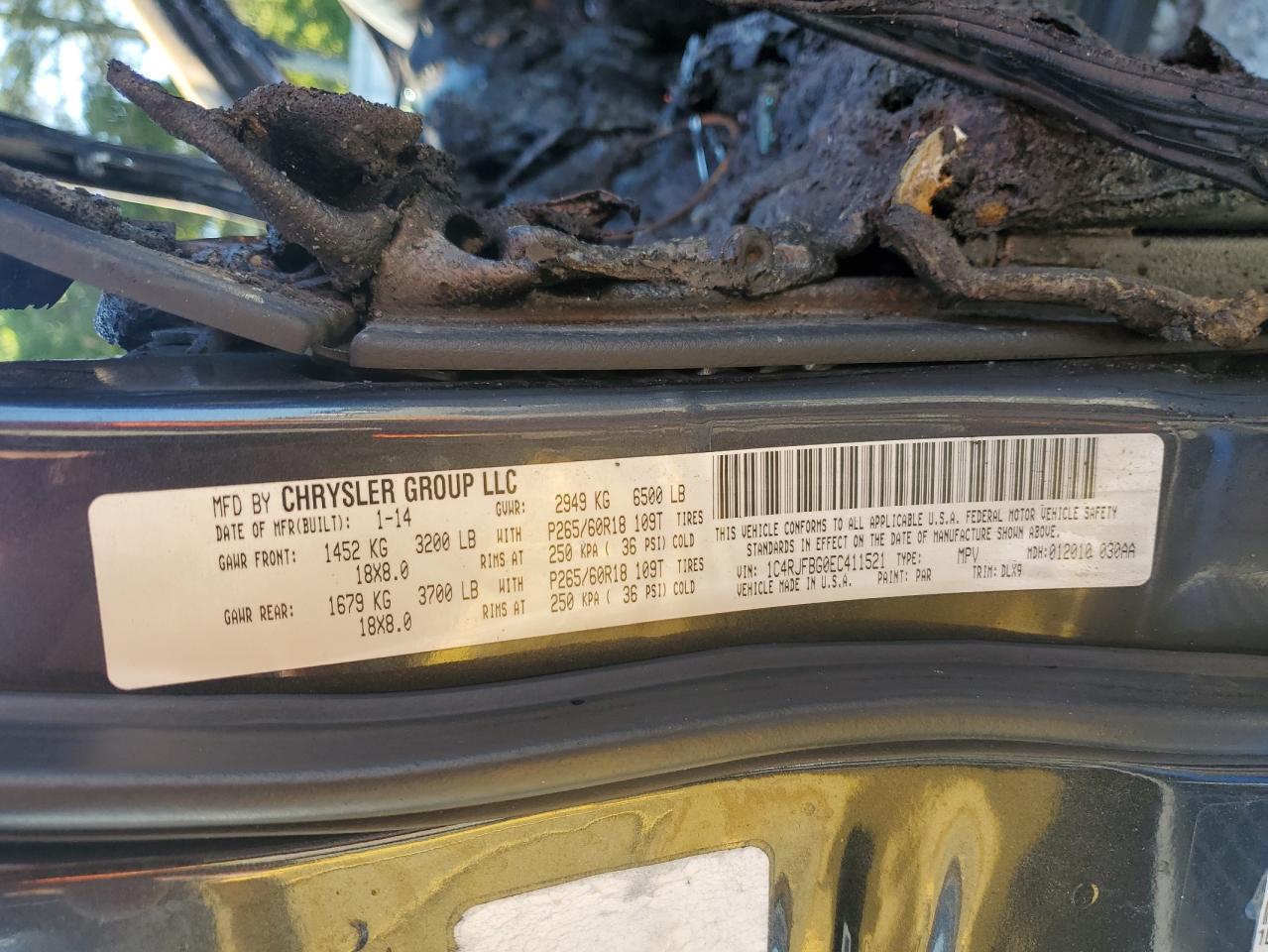 1C4RJFBG0EC411521 2014 Jeep Grand Cherokee Limited