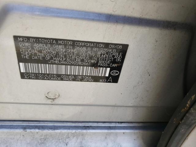 2009 Lexus Es 350 VIN: JTHBJ46G292282661 Lot: 56761134