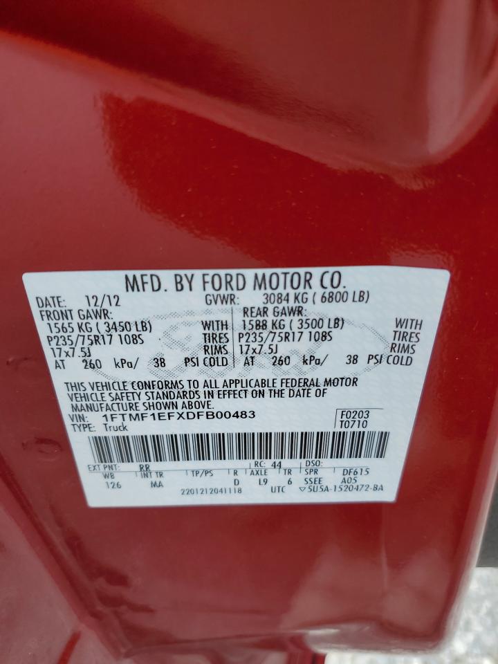 1FTMF1EFXDFB00483 2013 Ford F150