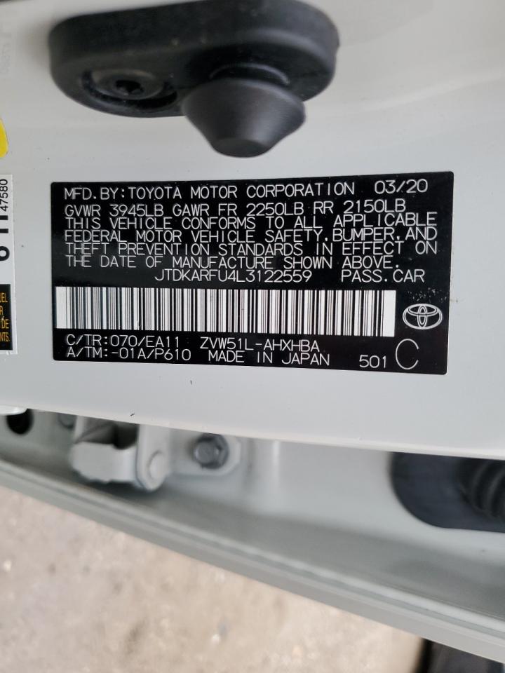 JTDKARFU4L3122559 2020 Toyota Prius L