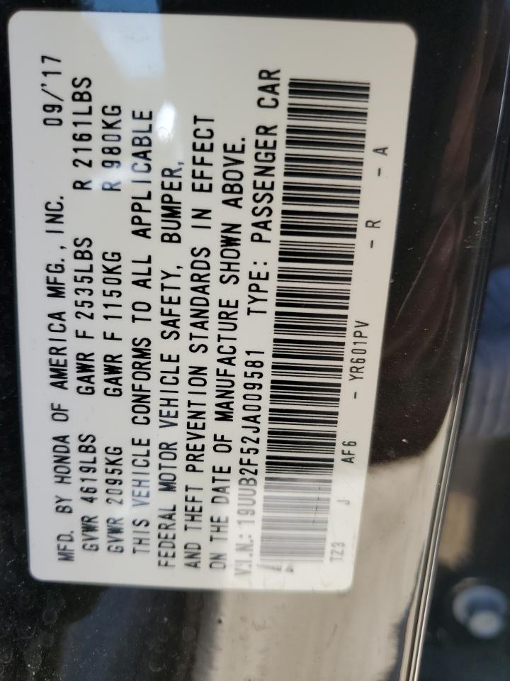 19uub2f52ja009581 19UUB2F52JA009581 2018 Acura Tlx Tech