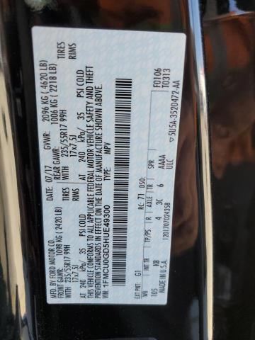 2017 Ford Escape Se VIN: 1FMCU0GD5HUE49300 Lot: 55411214