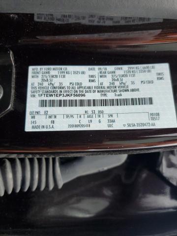 2018 Ford F150 Supercrew VIN: 1FTEW1EP3JKF56096 Lot: 57075314