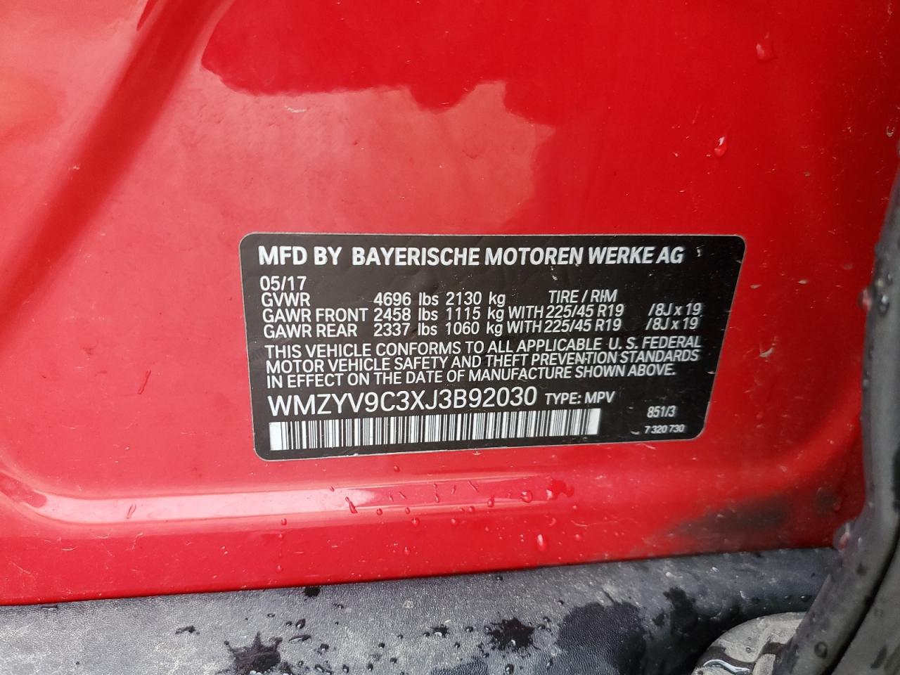 WMZYV9C3XJ3B92030 2018 Mini Cooper Jcw Countryman All4