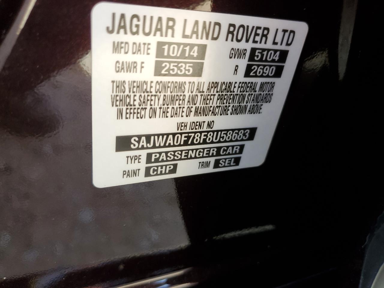 SAJWA0F78F8U58683 2015 Jaguar Xf 3.0 Sport