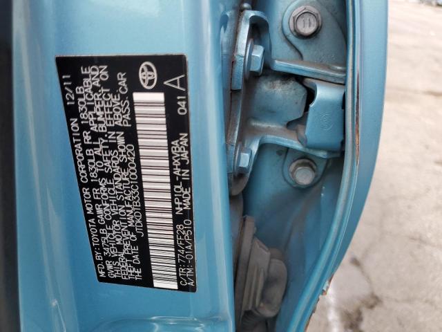 2012 Toyota Prius C VIN: JTDKDTB33C1000420 Lot: 53927644