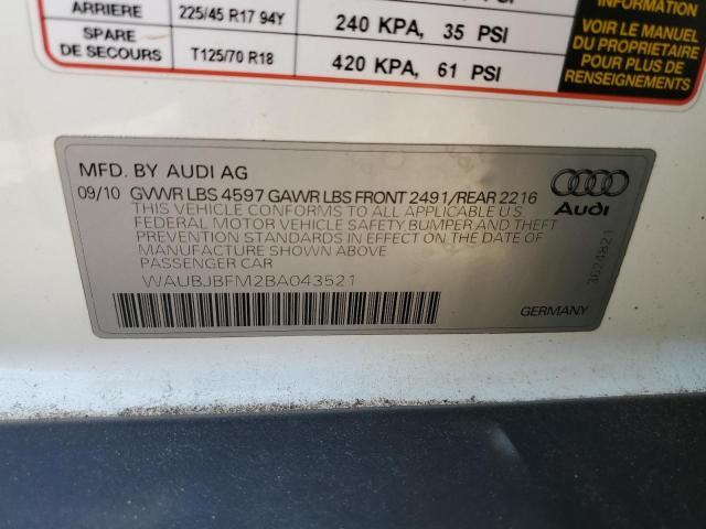 2011 Audi A3 Premium VIN: WAUBJBFM2BA043521 Lot: 53540624