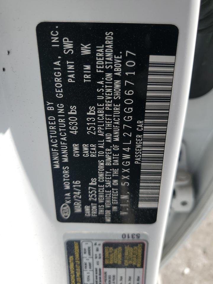 5XXGW4L27GG067107 2016 Kia Optima Sx