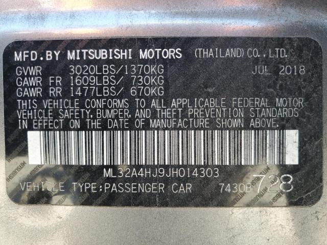 2018 Mitsubishi Mirage Se VIN: ML32A4HJ9JH014303 Lot: 56289244