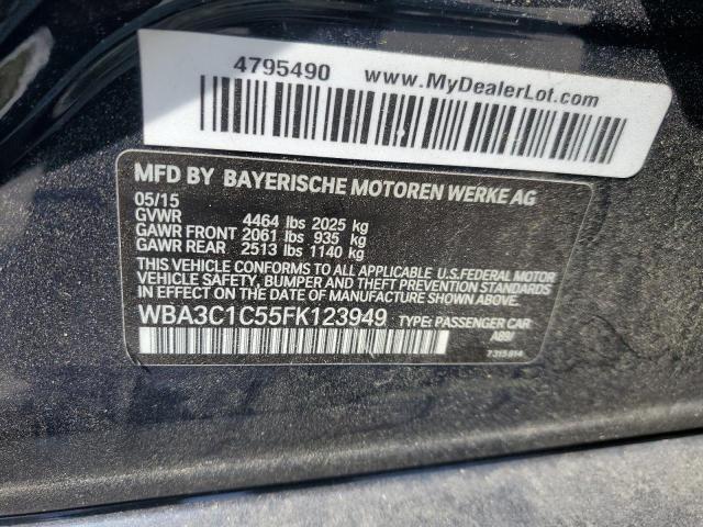 2015 BMW 328 I Sulev VIN: WBA3C1C55FK123949 Lot: 55718744