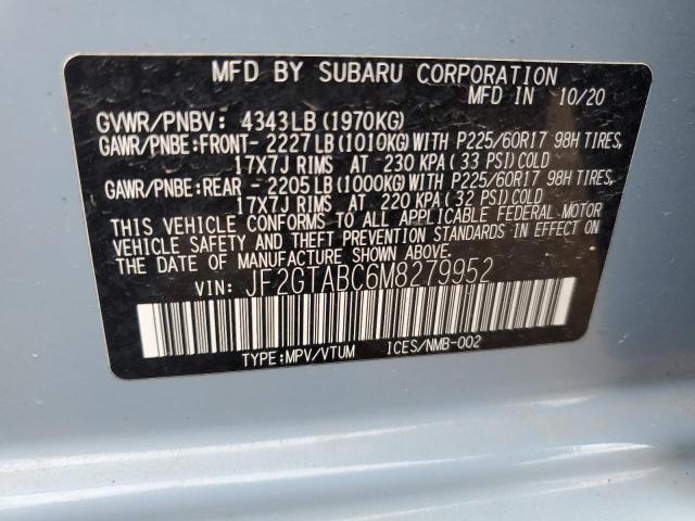 2021 SUBARU CROSSTREK - JF2GTABC6M8279952