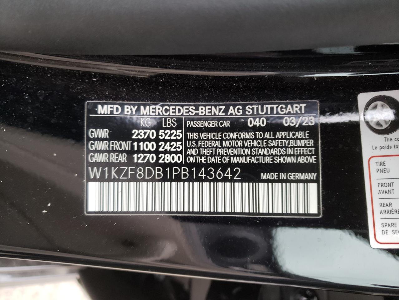 W1KZF8DB1PB143642 2023 Mercedes-Benz E 350