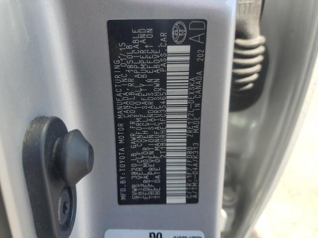 2015 Toyota Corolla L VIN: 2T1BURHE1FC354657 Lot: 52911454