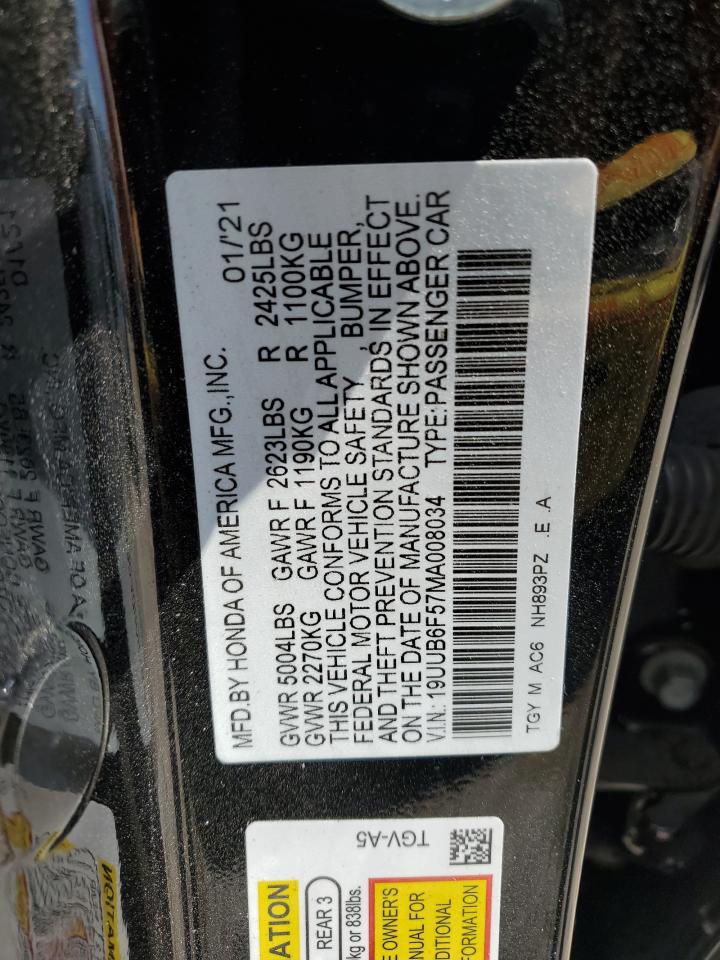 19UUB6F57MA008034 2021 Acura Tlx Tech A