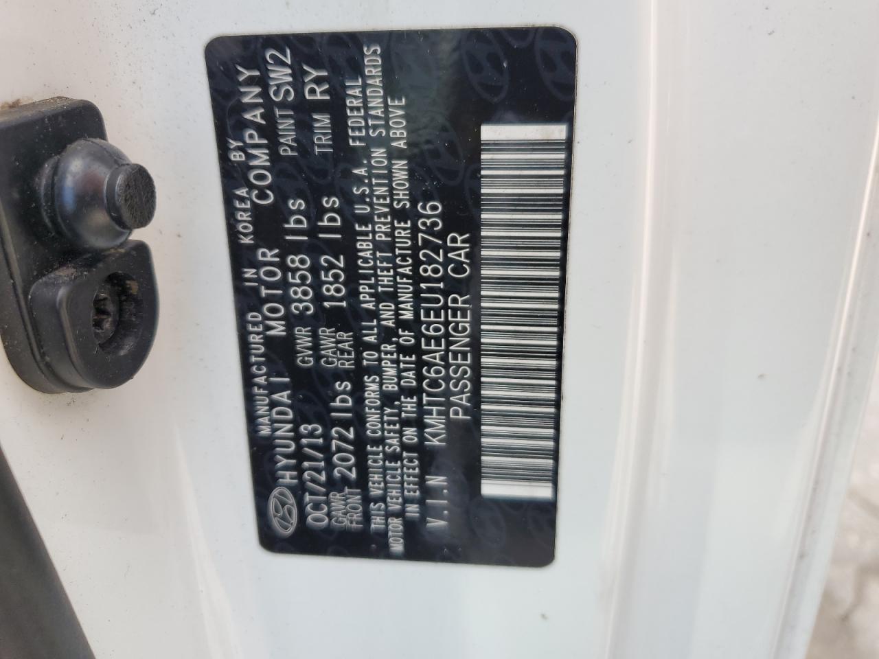 KMHTC6AE6EU182736 2014 Hyundai Veloster Turbo