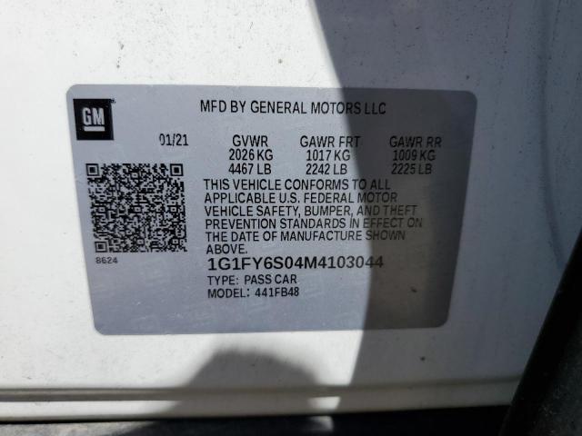 2021 Chevrolet Bolt Ev Lt VIN: 1G1FY6S04M4103044 Lot: 56725044