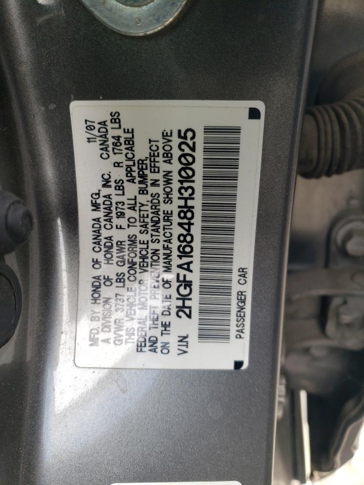 2HGFA16848H310025 2008 Honda Civic Ex